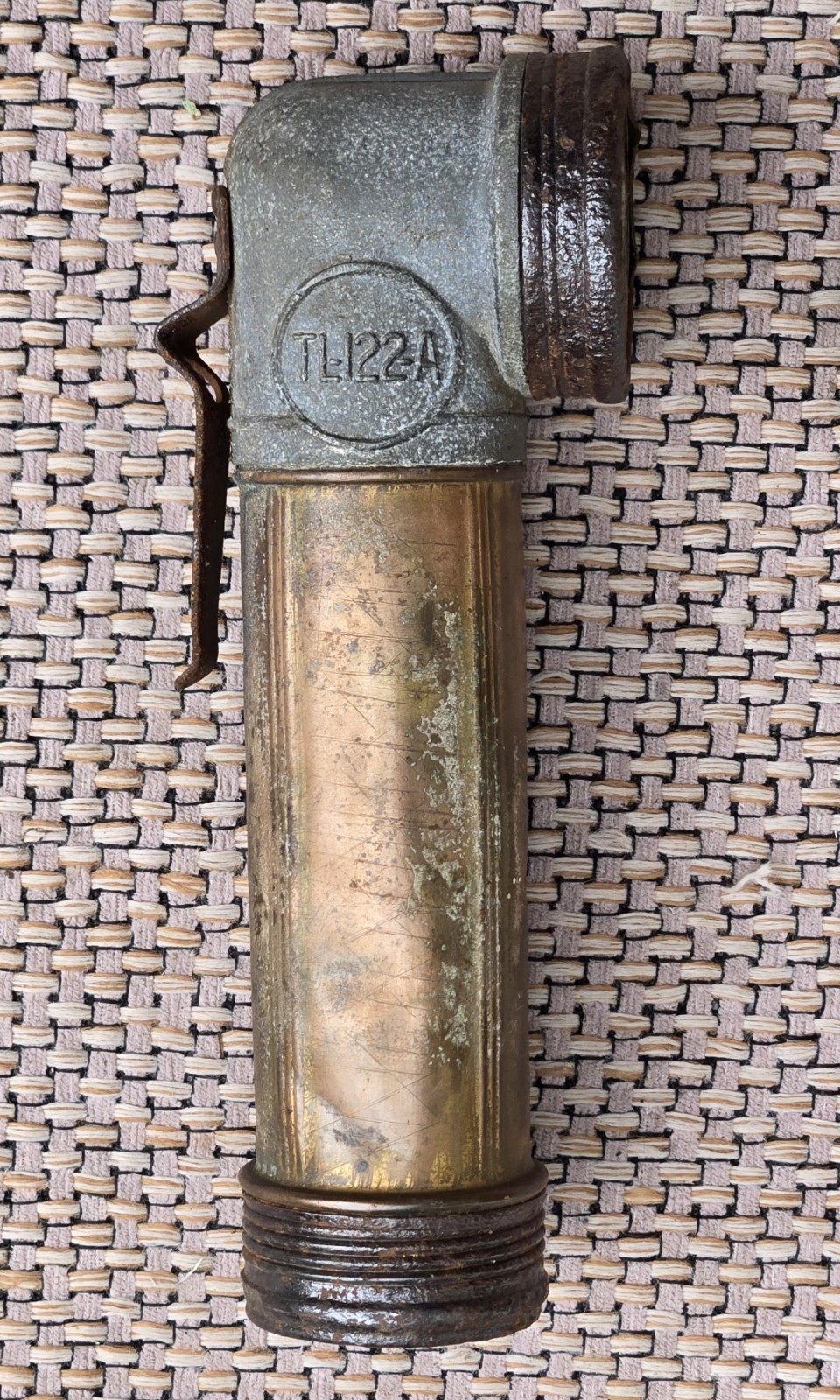 Vintage WWII US Army TL-122-A Flashlight Brass Body USA LITE Right Angle Torch