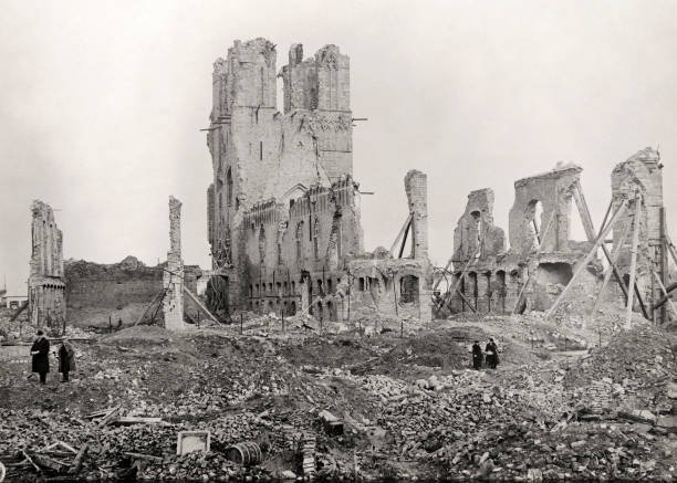 Ruins Of The Cloth Hall In Ypres France During Wwi Old Photo