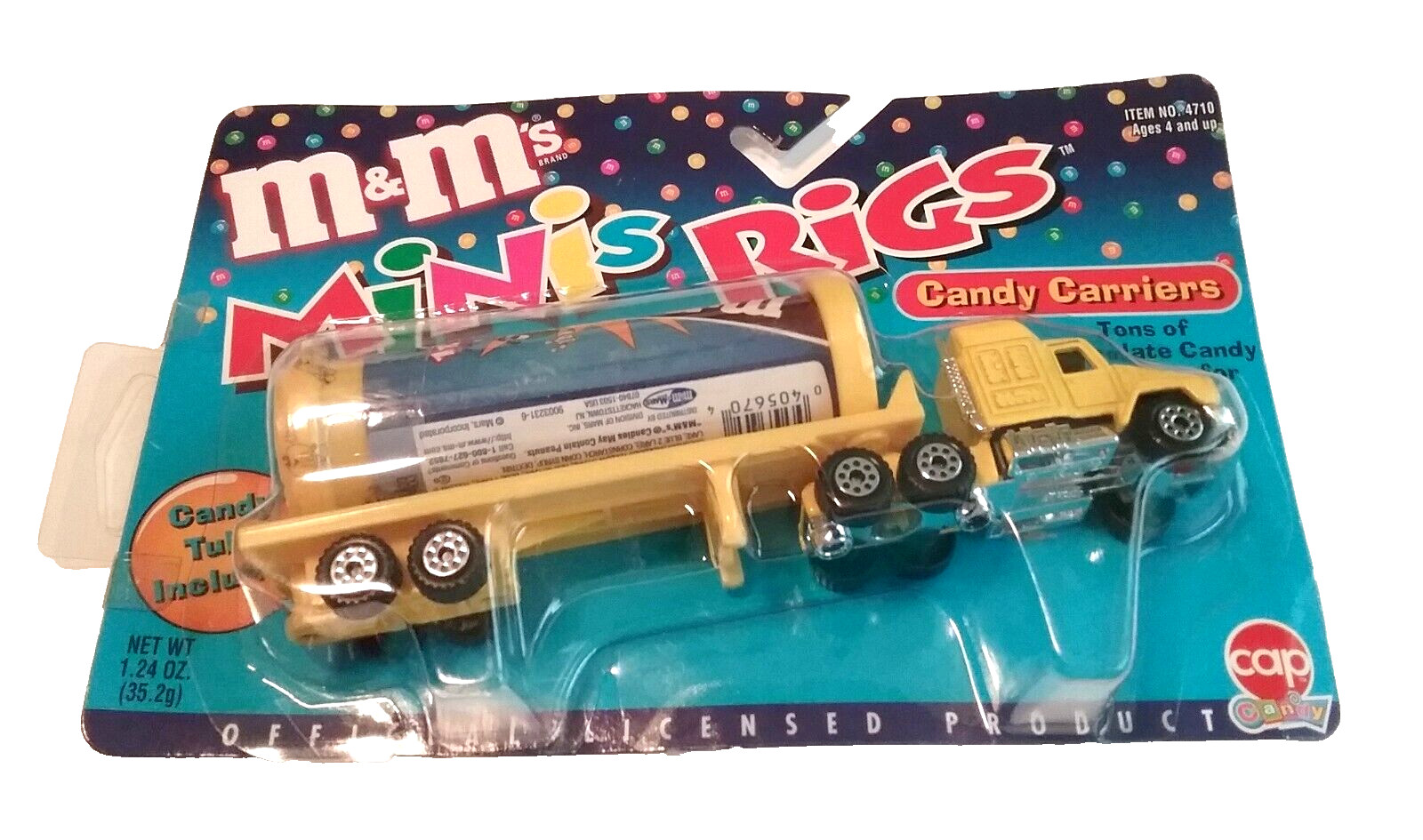 M&M\'s Minis Candy Carriers Yellow Big Rig Truck NOS