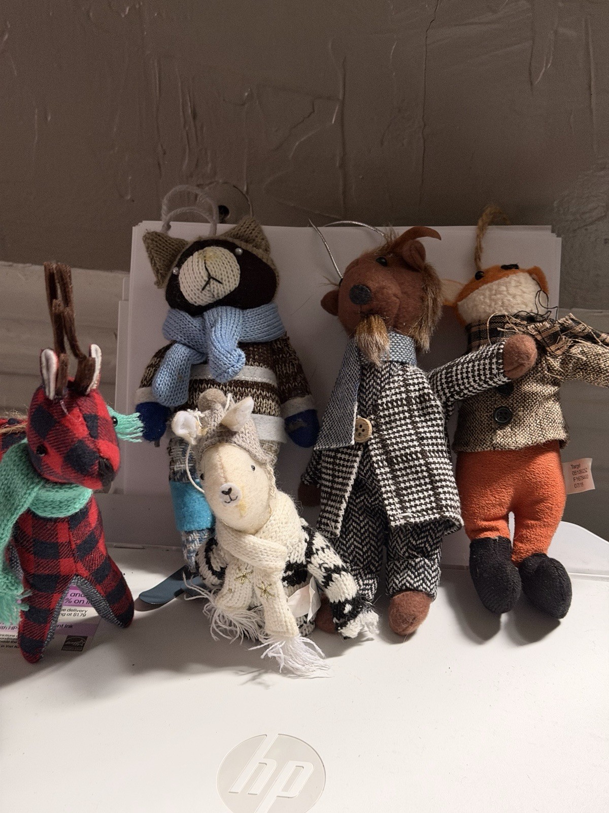 Lot 5 Target Wondershop Felt Knit Cloth Animals Christmas Ornaments Elephant +