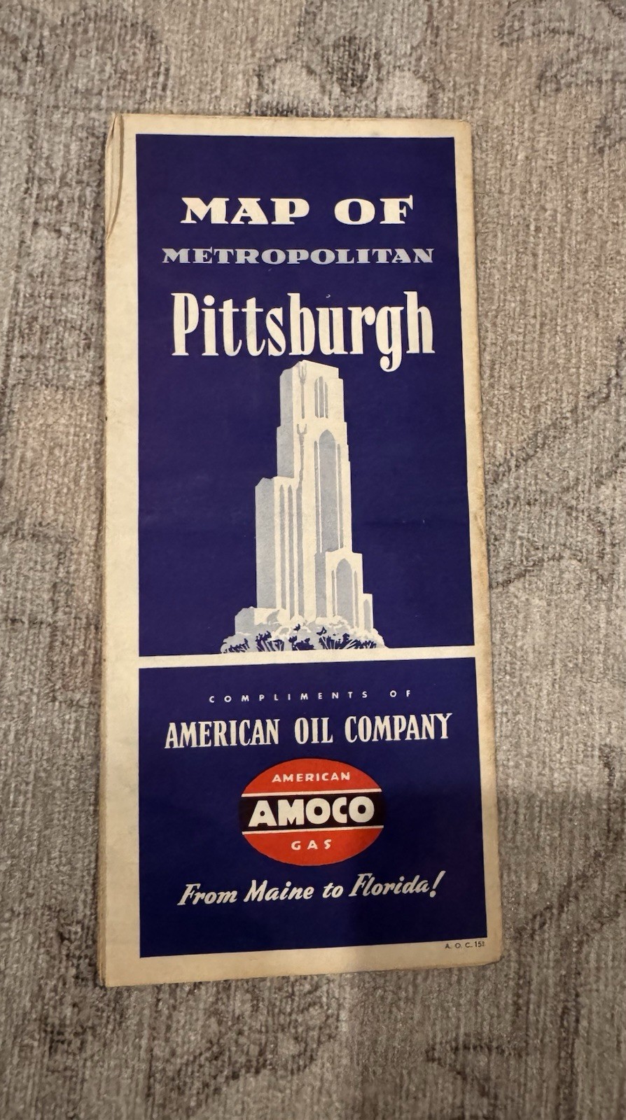 Vintage 1950s Amoco Pittsburgh Road Map Rand McNally Petroliana