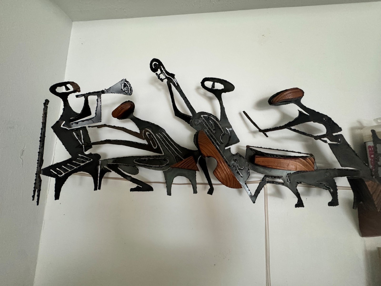 1960s Witco Steel Wood Wall Sculpture Mid Century Jazz Quartet