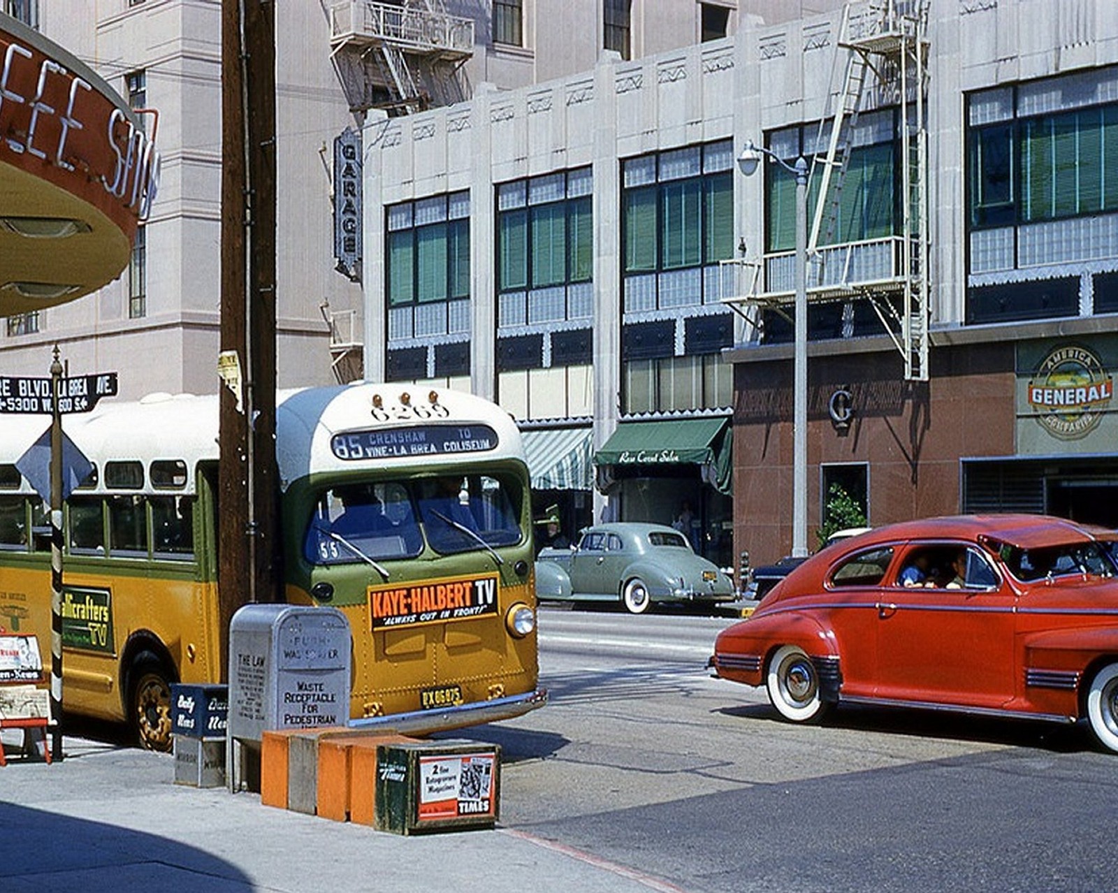 1950 WILSHIRE BLVD Los Angeles STREET SCENE Photo  (222-D)