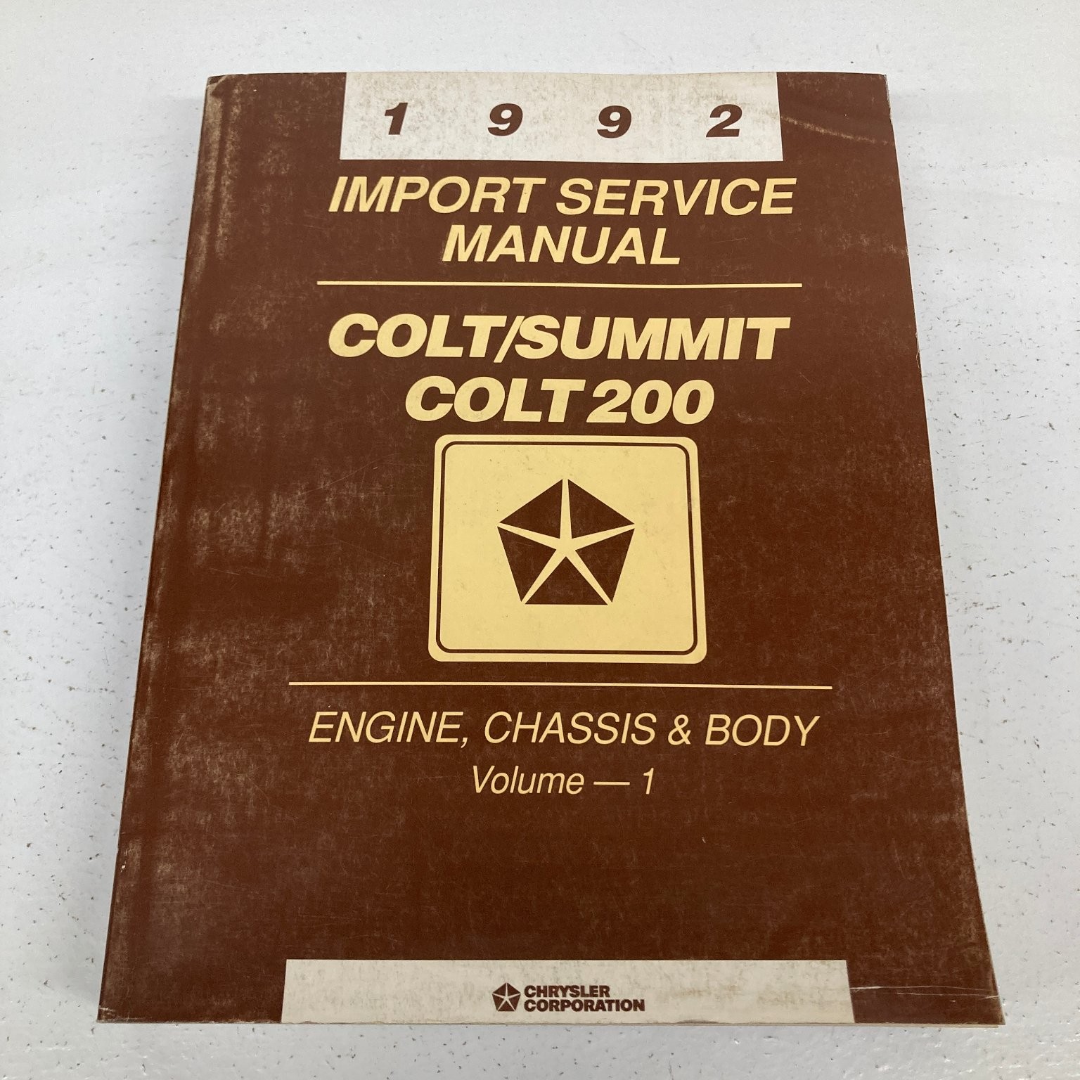 Colt Summit Colt 200 Service Manual Chrysler 1992
