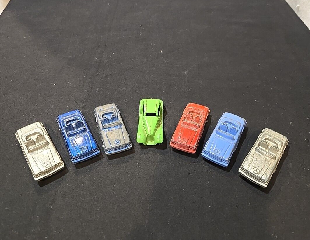 Vintage Lot of 7 MERCEDES-BENZ Tootsie Toy Metal Cars