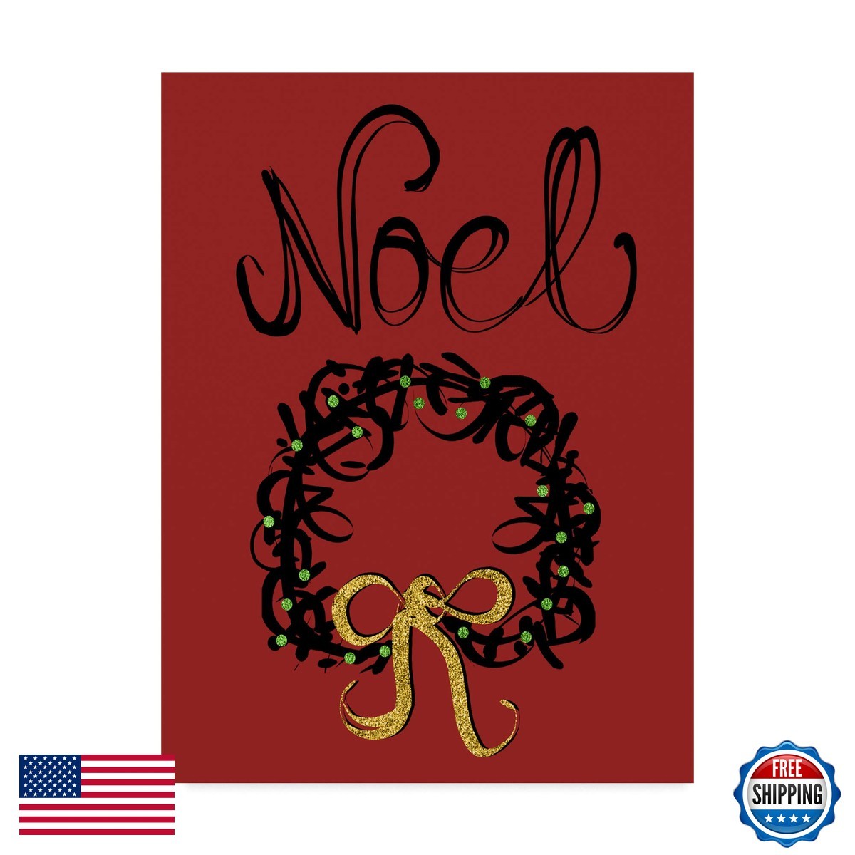 Trademark Fine Art Christmas Ink Wreath by Cyndi Lou 18x24-Inch Trademark Fine Art Christmas Ink Wreath by Cyndi Lou 18x24-Inch