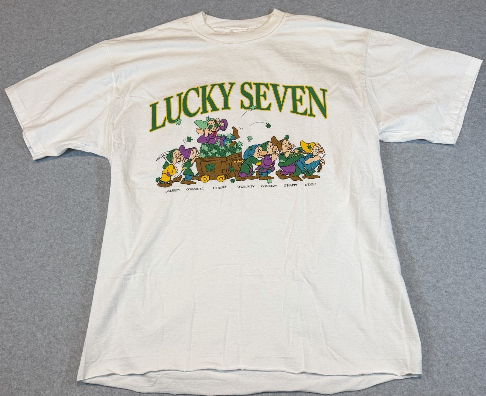 The Disney Catalog Vintage Lucky 7 Snow White's Dwarfs T Shirt Size Large