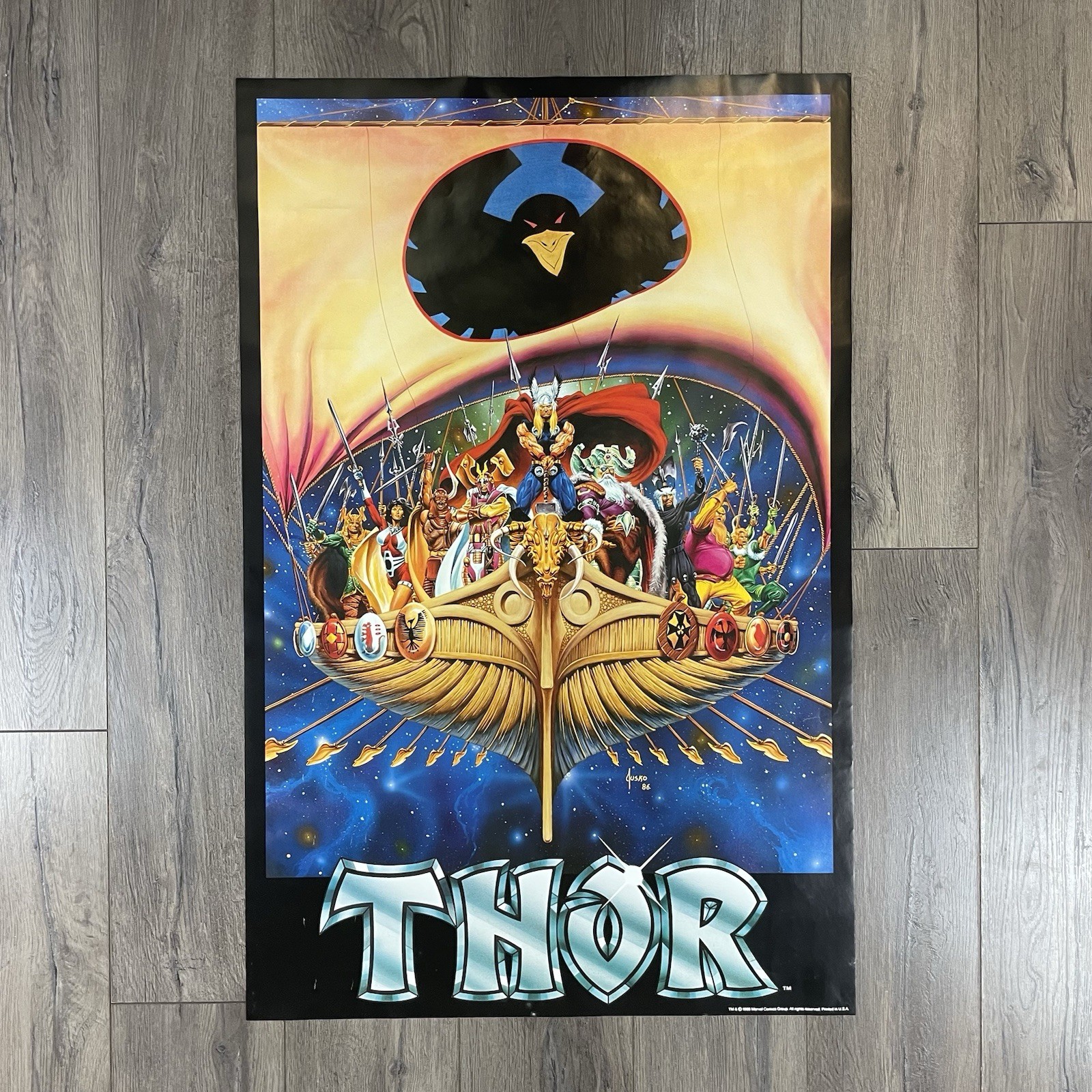 Vintage Original 80’s Mighty Thor Poster Joe Jusko 1986 Marvel Comics 34\