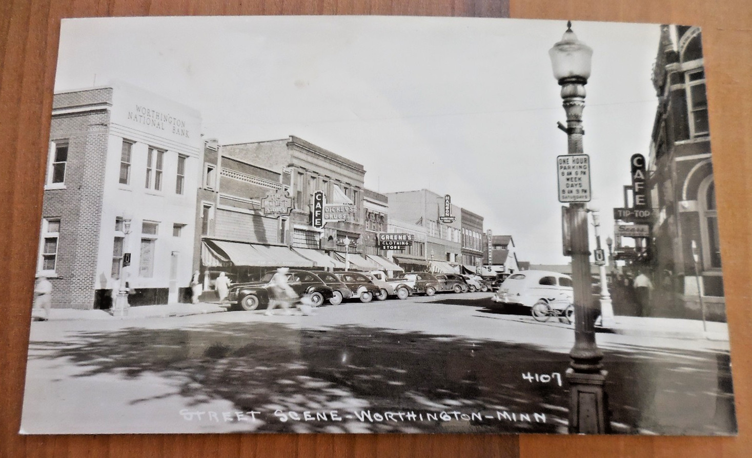 Worthington Minnesota Street Scene Real Photo Postcard RPPC