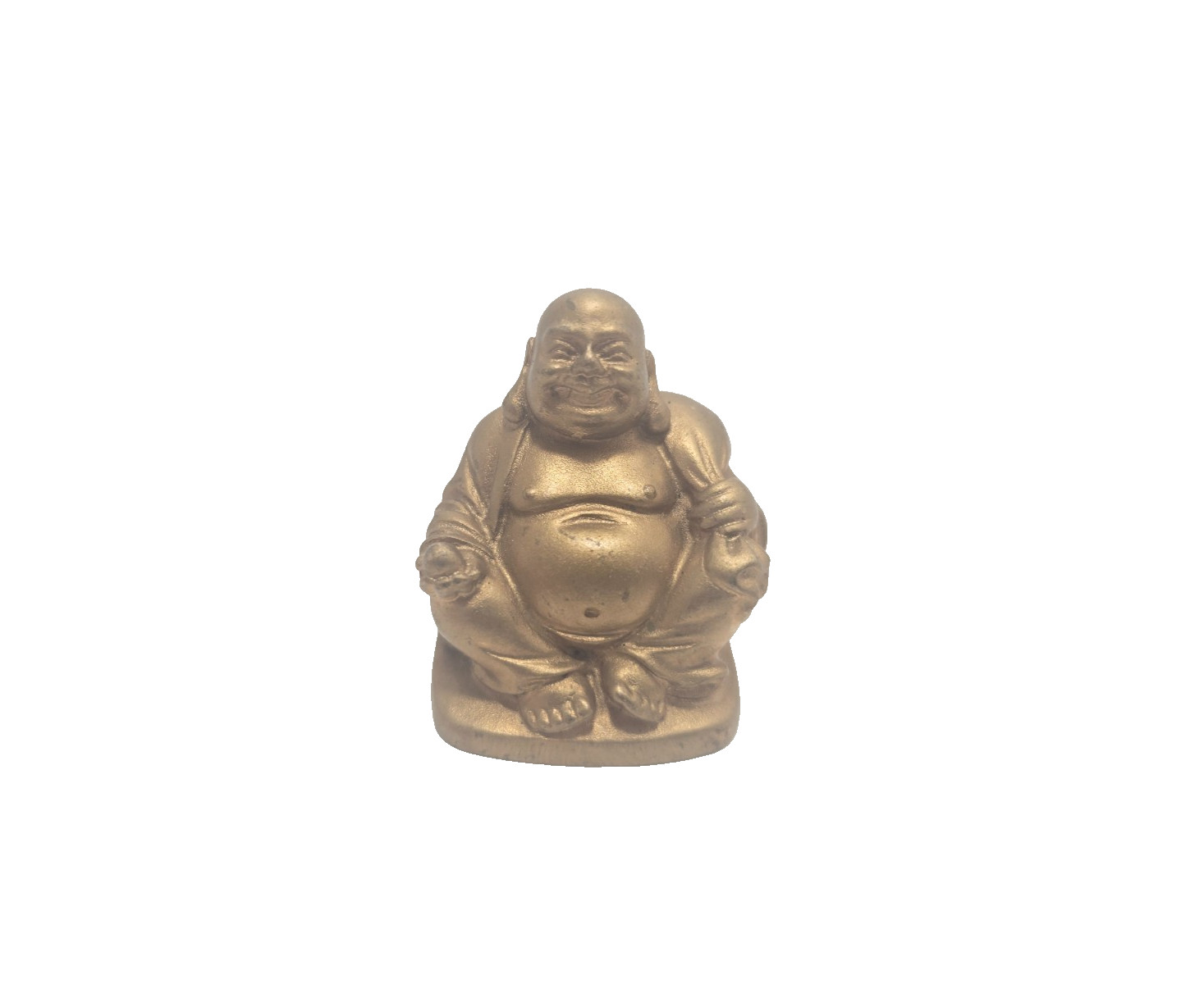 Vintage Laughing Buddha Hotei Figurine Miniature Good Luck Statue 1.5\