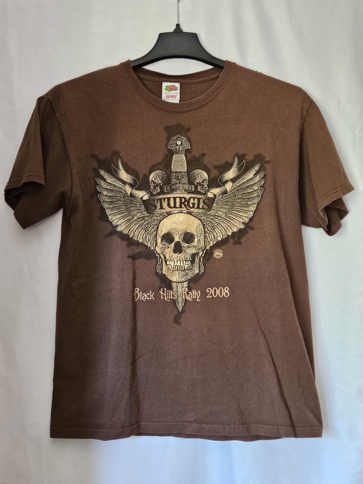 Harley-Davison Sturgis 2008 T-Shirt Men L Skull Black Hill Brown T-Shirt
