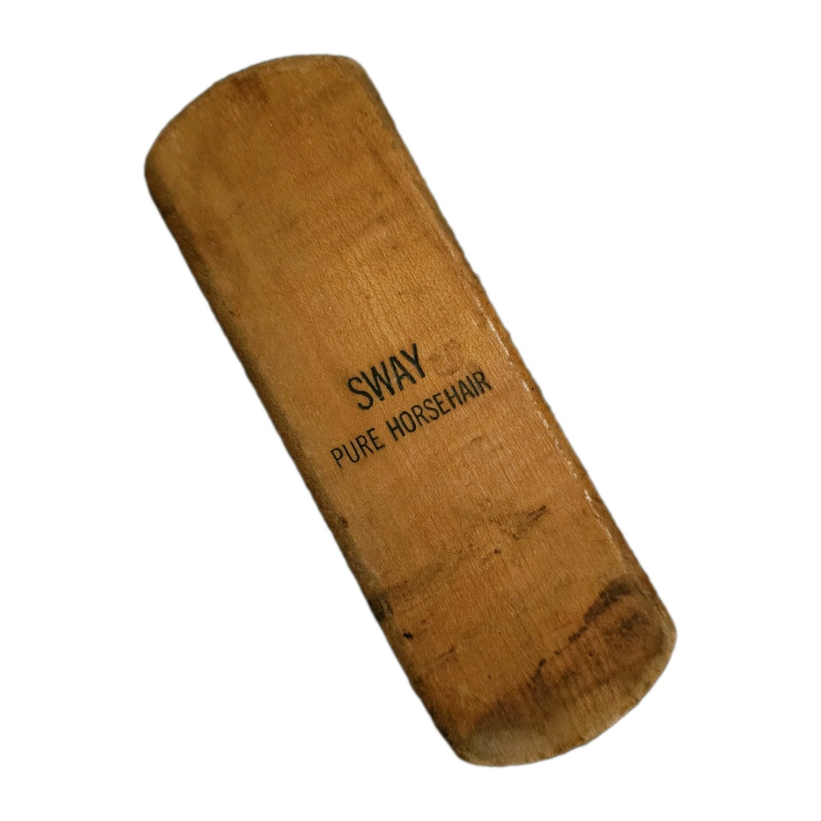 Vintage Sway Pure Horsehair Shoe Shine Brush Wood Handle Clothing Garment Brush