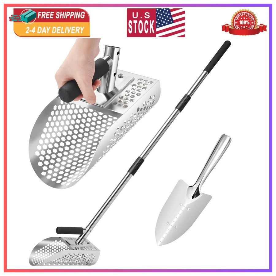 Gadfish Stainless Steel Metal Detecting Sand Scoop Treasure Hunting Sifter Tool