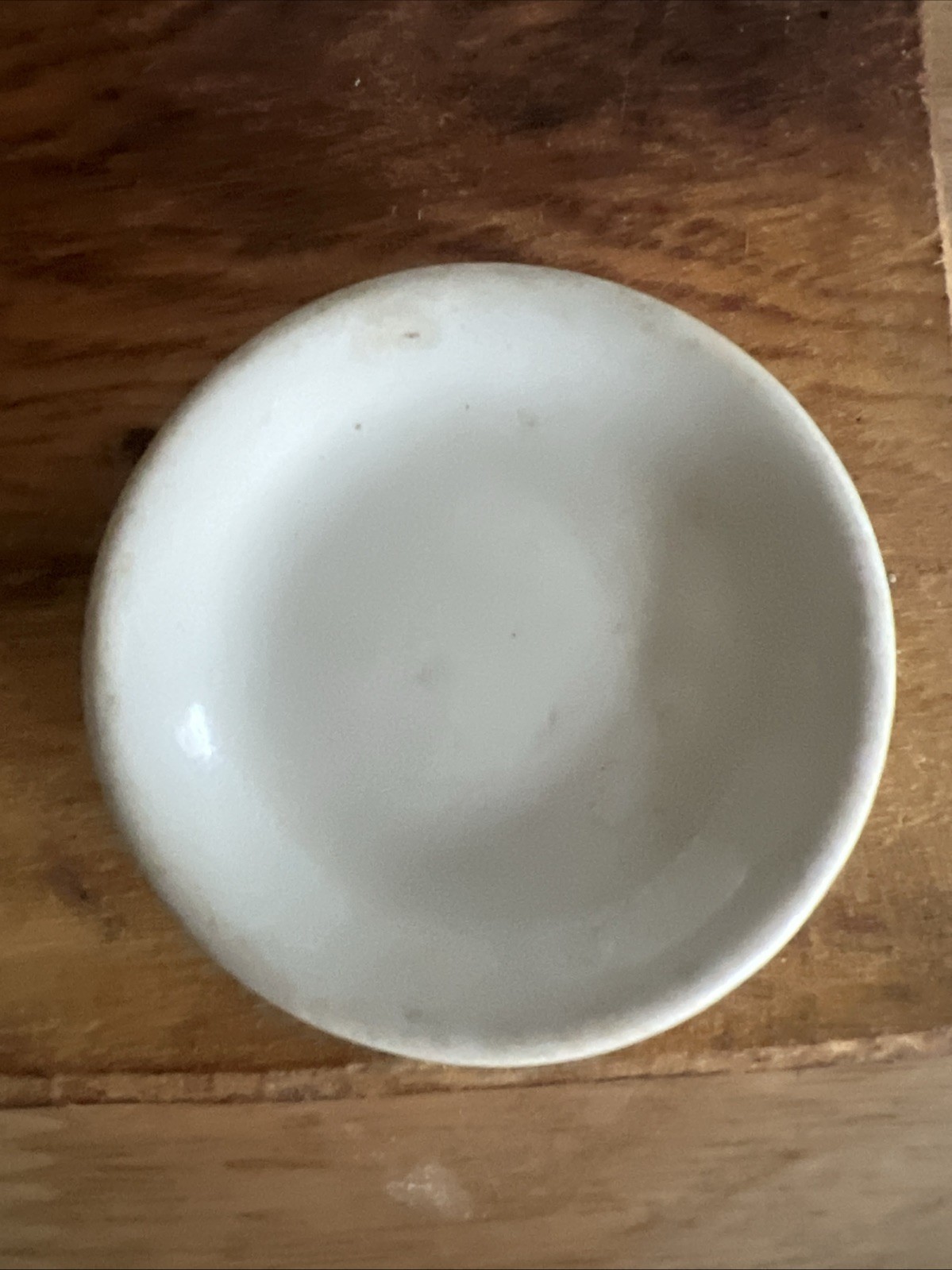 Antique Thick Chunky White Ironstone Butter Pat