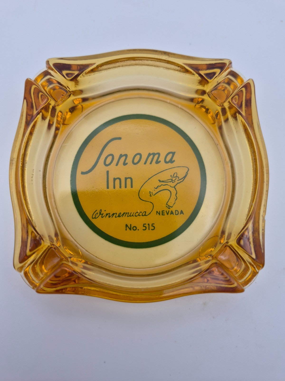 Vintage Sonoma Inn Winnemucca Nevada Amber Glass Casino Ashtray No. 515