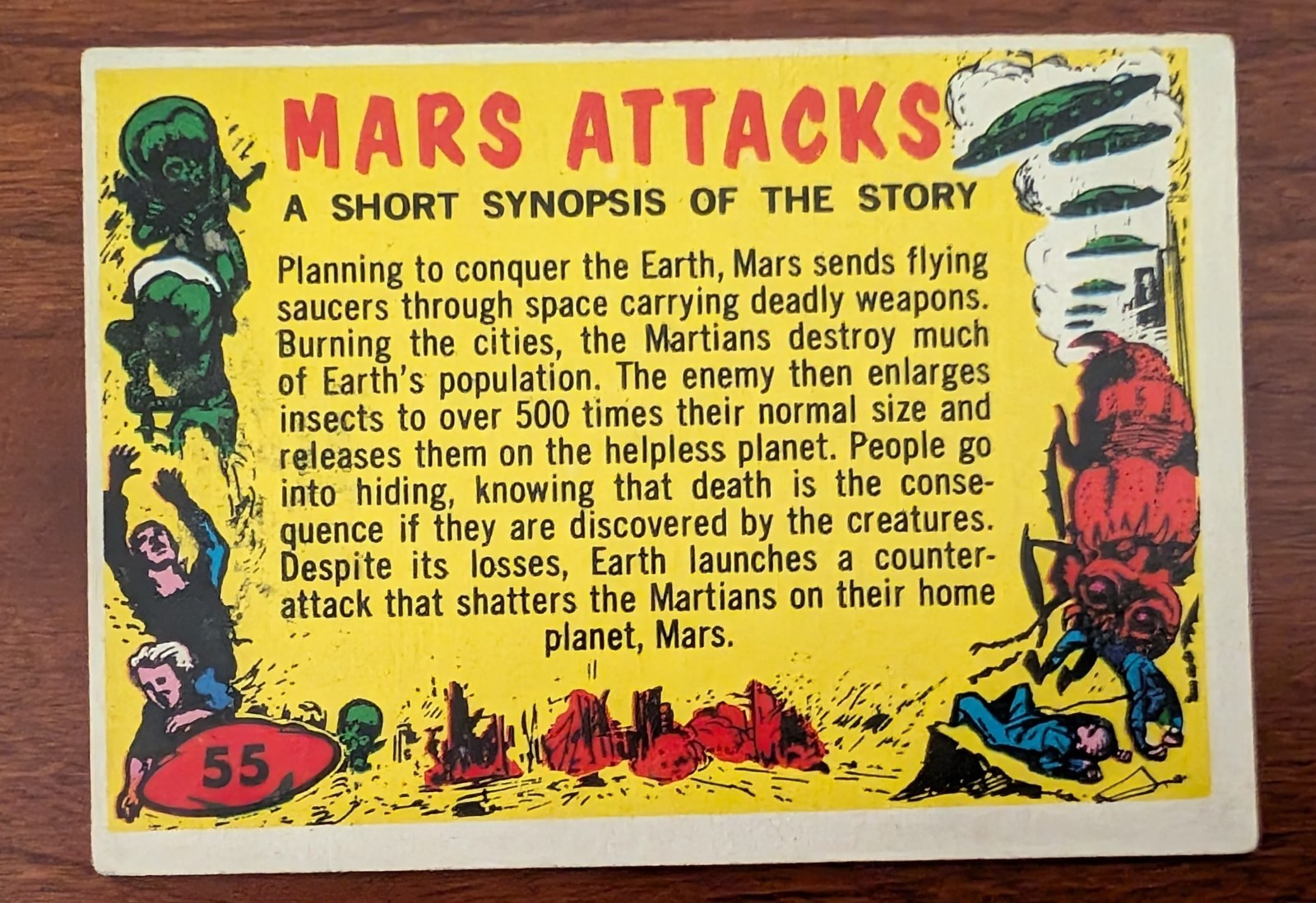 Mars Attacks Checklist #55 Topps Bubbles USA 1962 Original VG/EX
