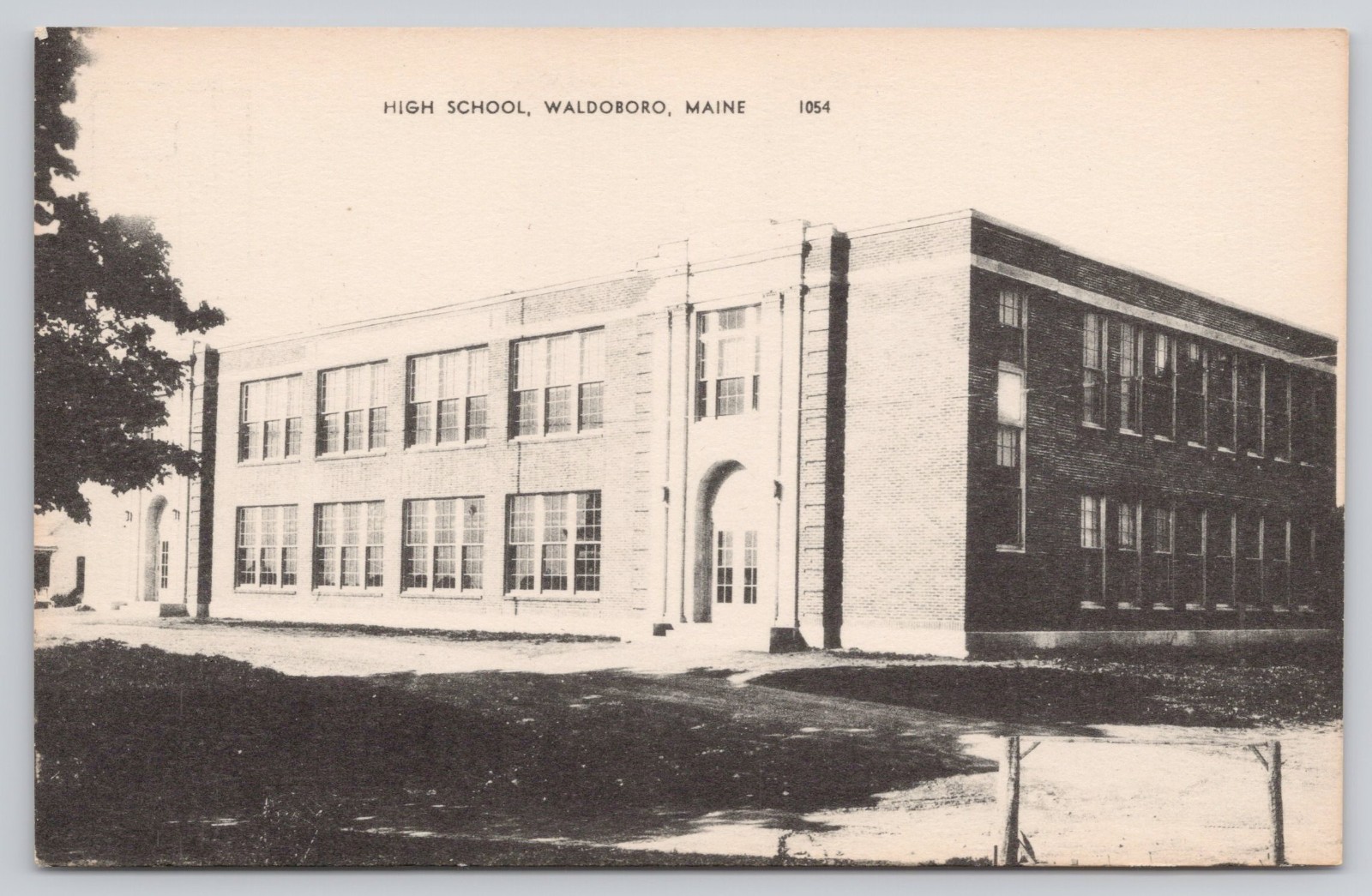 Waldoboro ME Maine High School c1930s Vintage Postcard