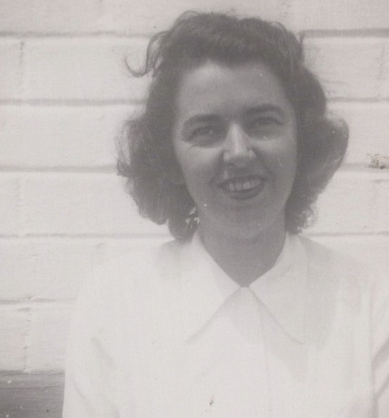 TAPE DAMAGE 1940s Pretty Woman Smiling Portrait Classic Beauty