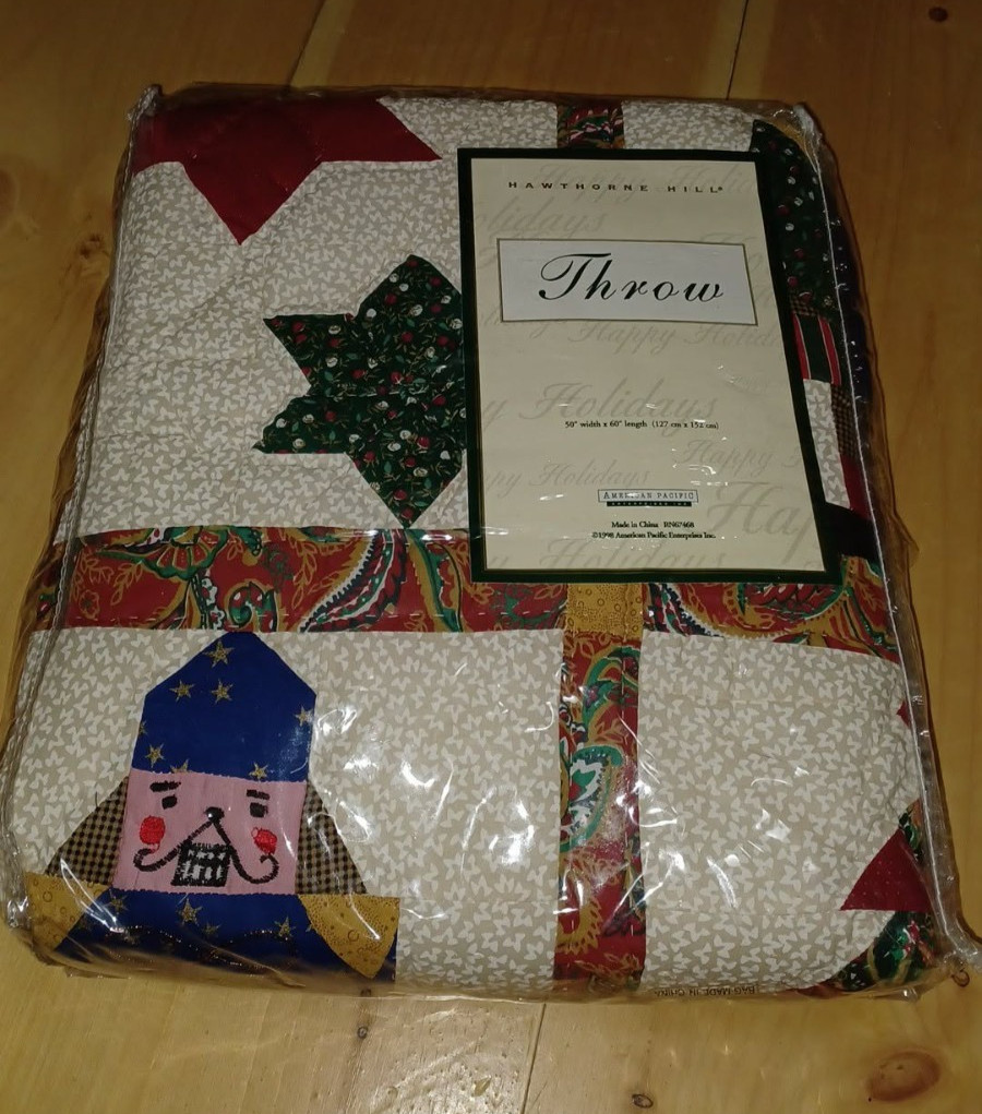 VTG 1998 Hawthorne Hill Nutcracker Quilt Throw Holiday Christmas New In Package