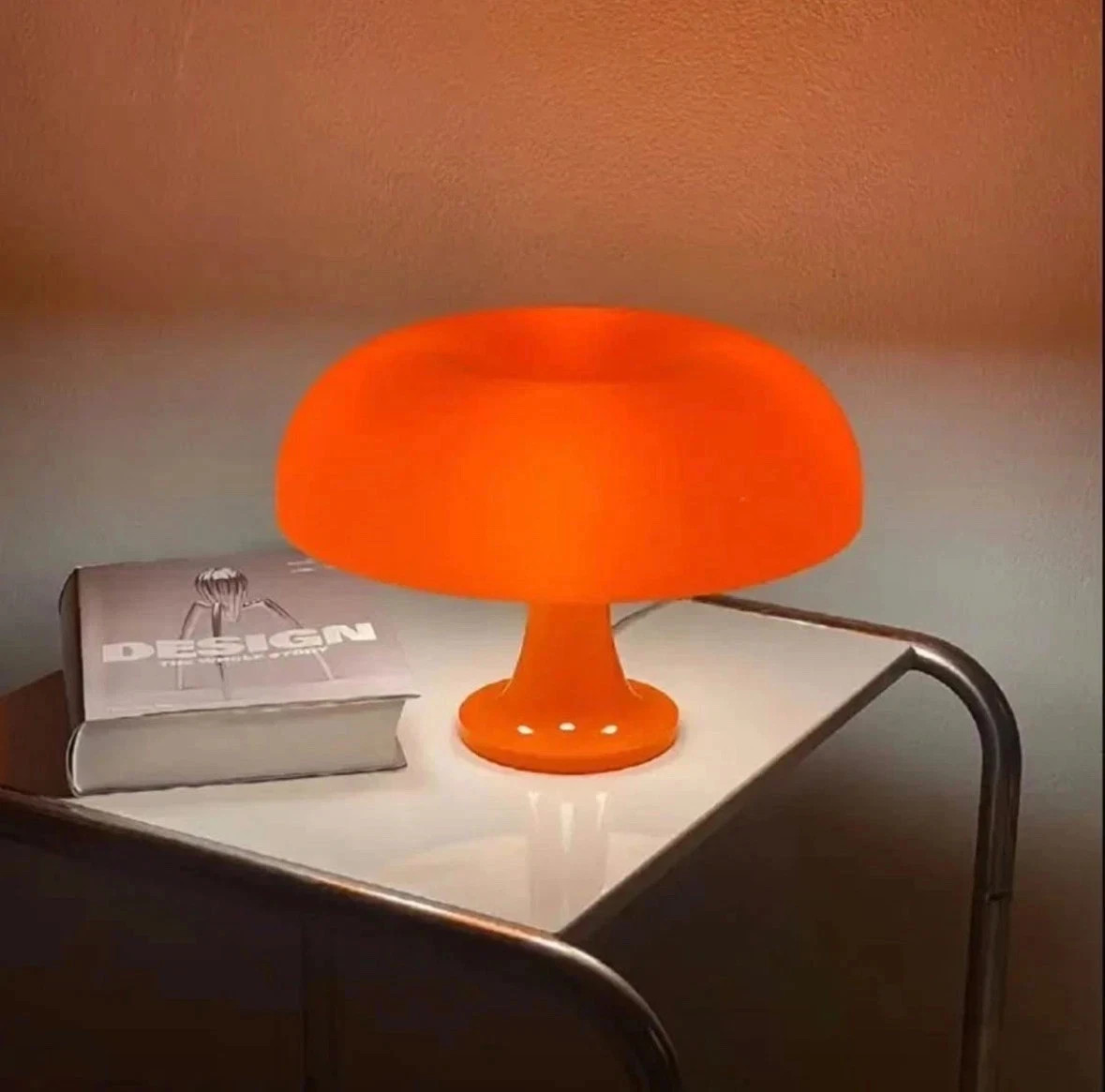Vintage Orange Mushroom Lamp Mid Century Modern Retro Minimalist Table Lamp Vintage Orange Mushroom Lamp Mid Century Modern Retro Minimalist Table Lamp