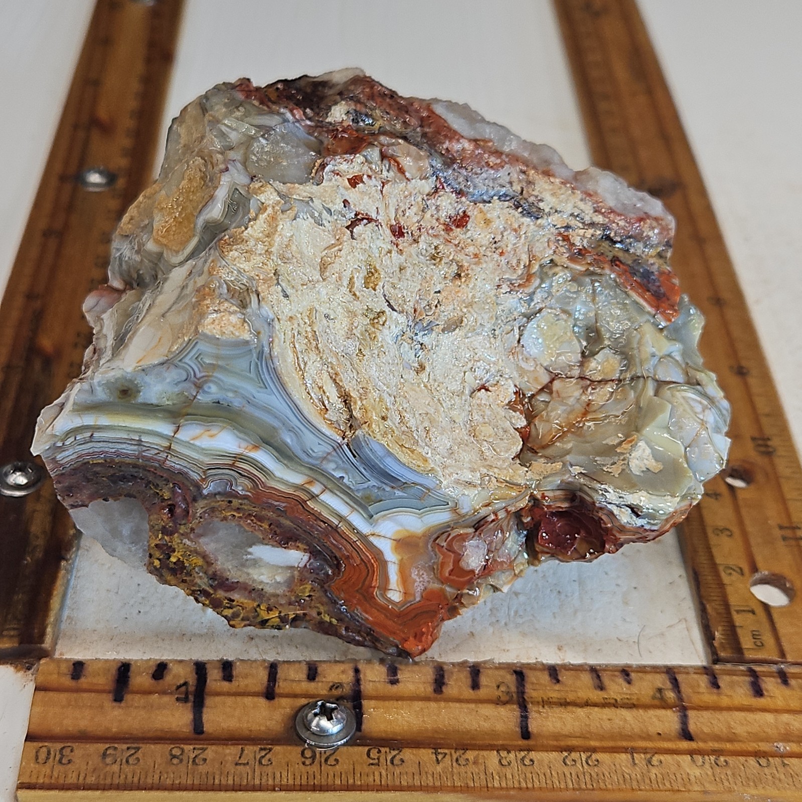 laguna lace agate rough. Spectacular colors, sharp banding 2LBS 4.8oz.