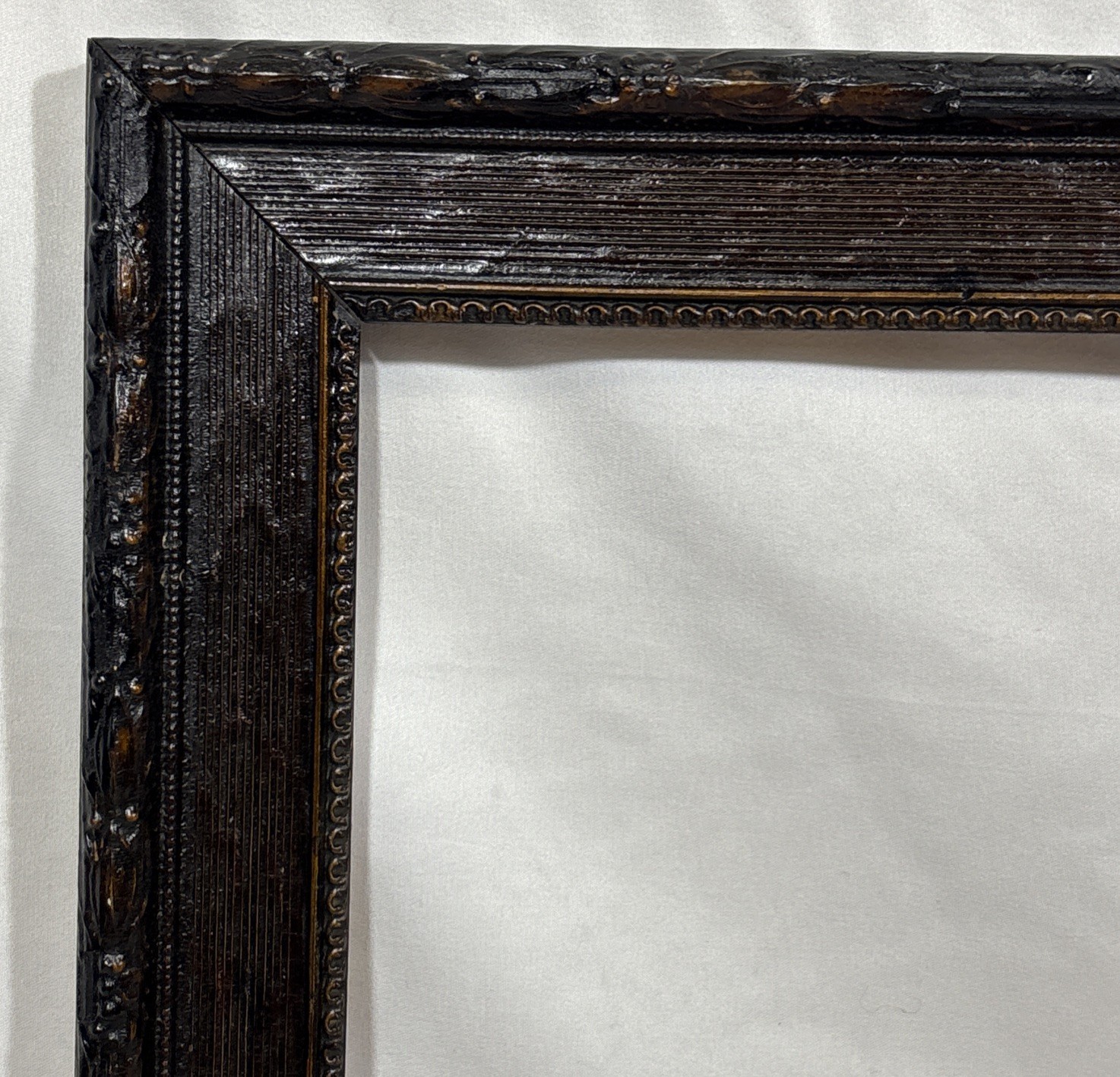 Antique Victorian Dark Gesso & Wood Frame Fits 20
