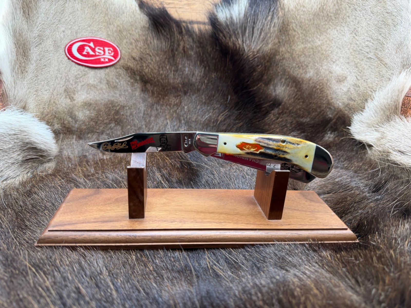 Dale Earnhardt Case XX 7X Championships Jumbo Stag 4-5/8” Saddlehorn Knife Mint