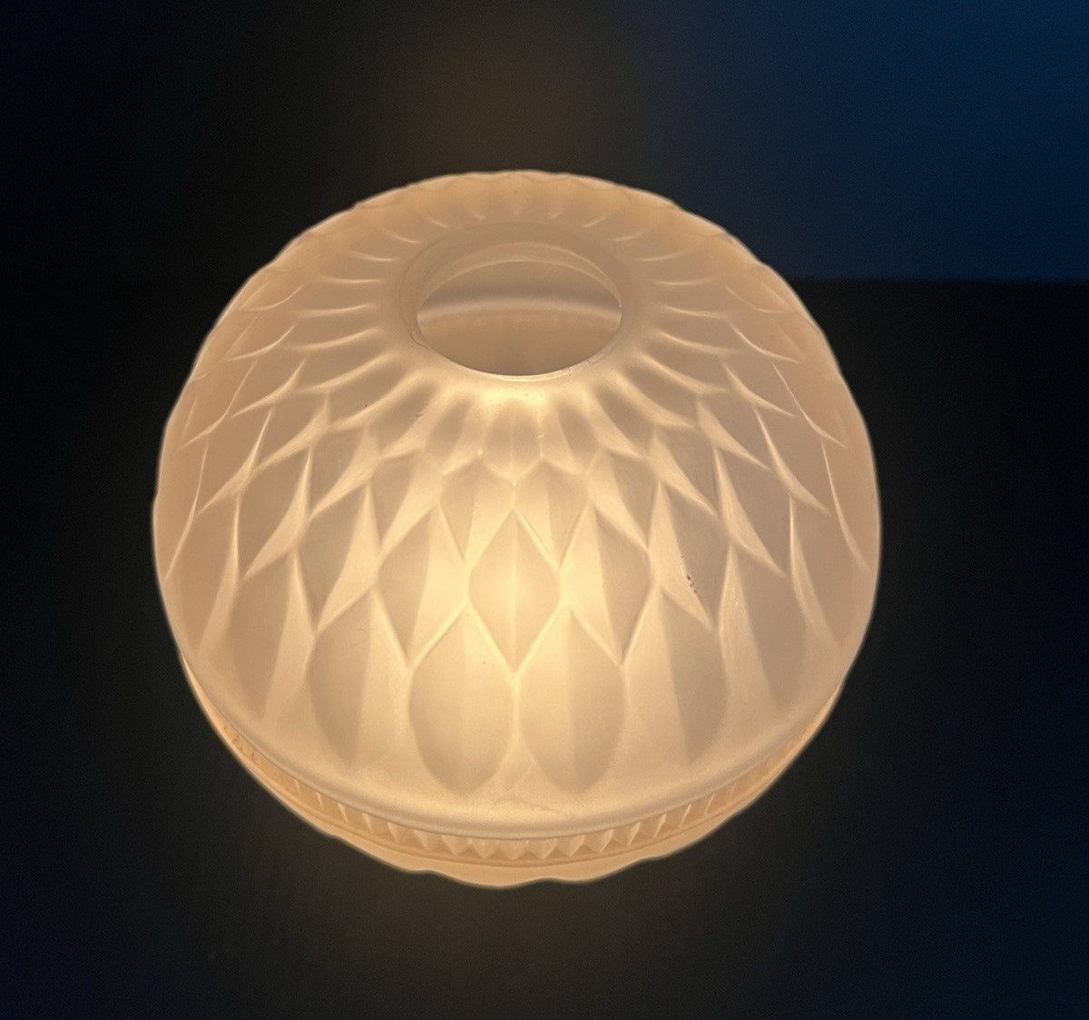 Vintage Indiana Glass Mt. Vernon Pattern Pink Frost Satin Glass Fairy Lamp