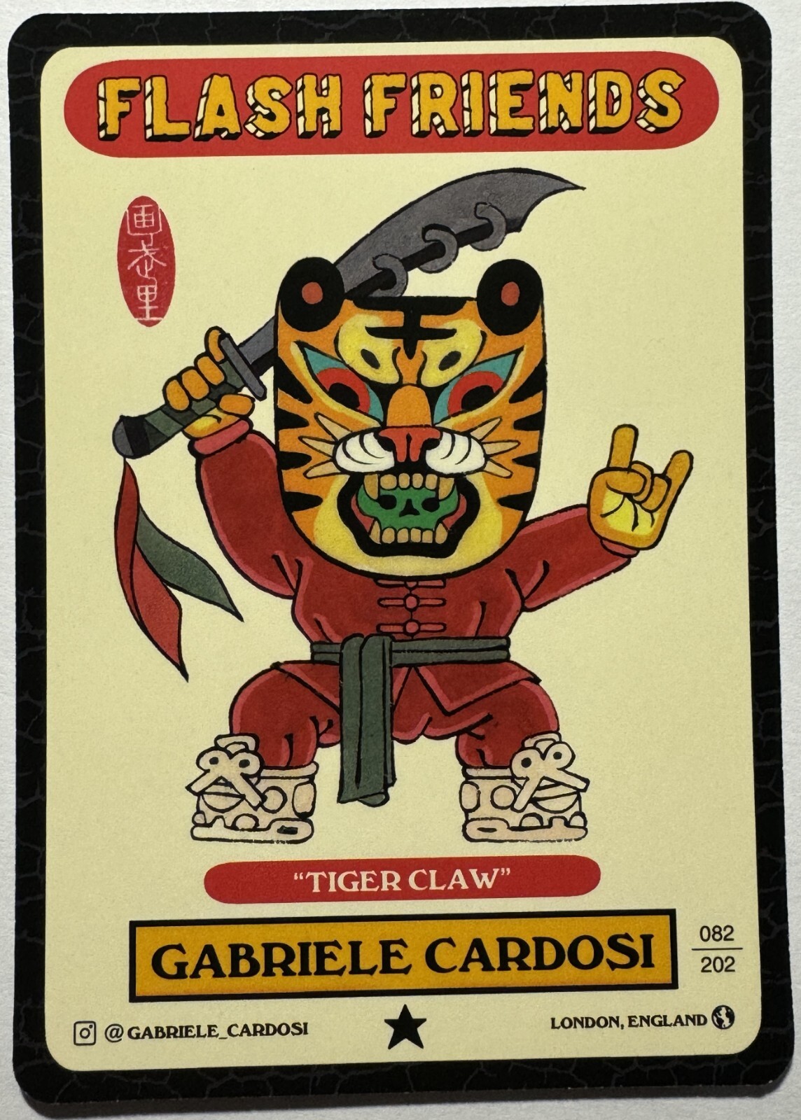 Flash Friends Series 2 Tattoo Art Trading Card GABRIELE CARDOSI TIGER CLAW #082
