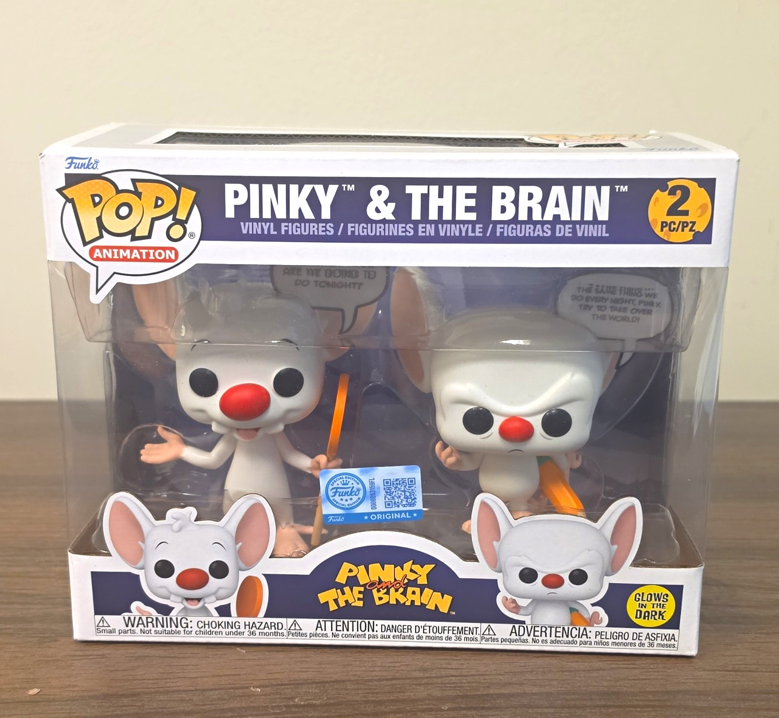 Funko Pop Animation Pinky and the Brain 2-Pack Glow in the Dark Vinyl