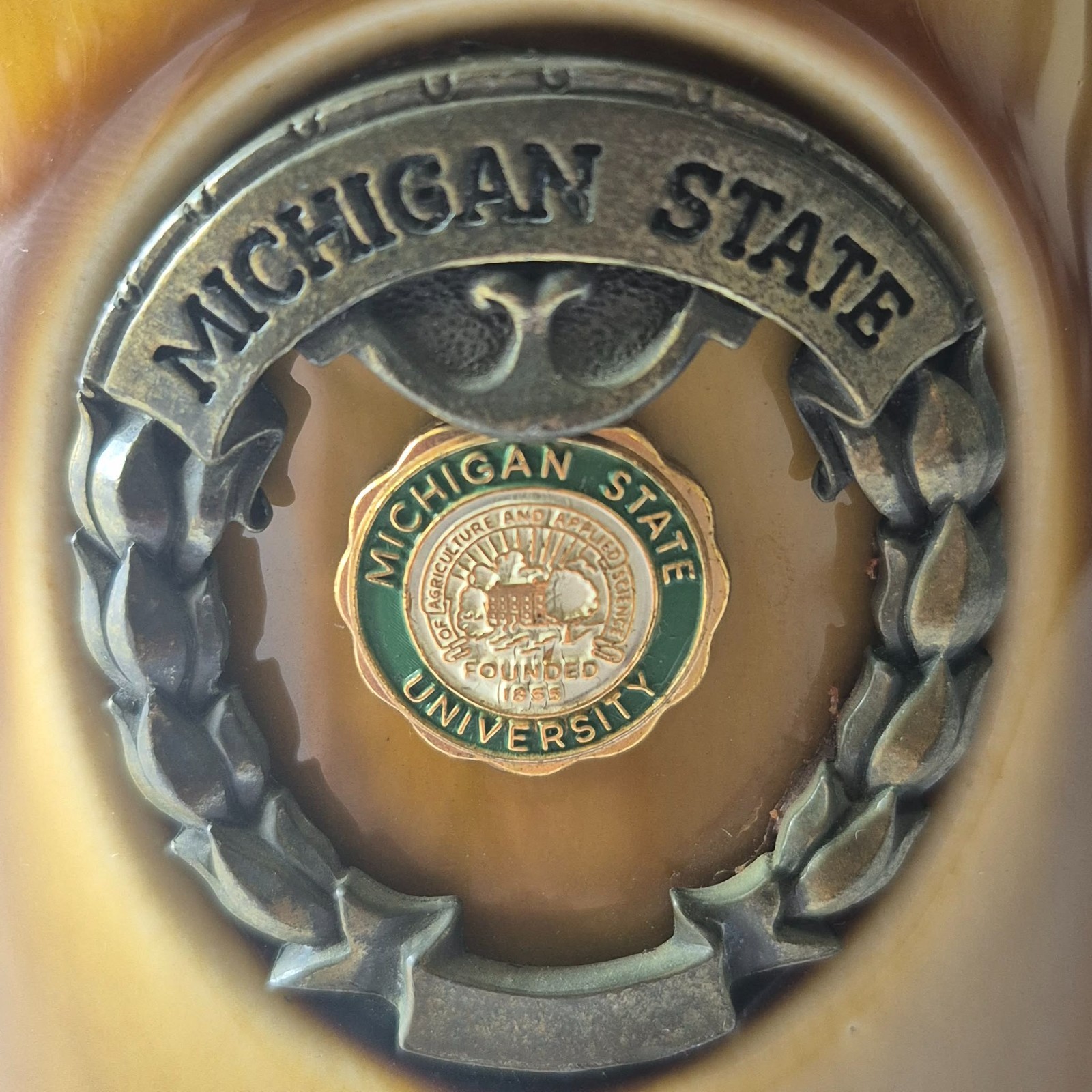 Vintage Michigan State University Beer Stein MSU Sparty 1855 Seal Mug EXCELLENT