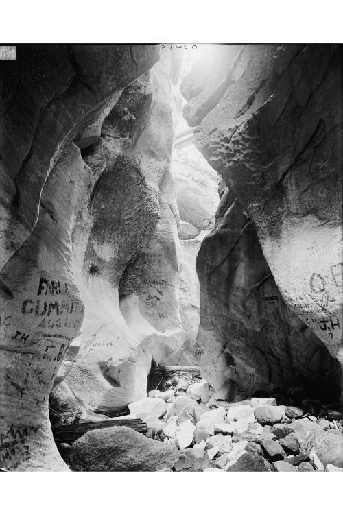 Photo:North Adams MA Natural Bridge Rock Formations Graffiti 1900s