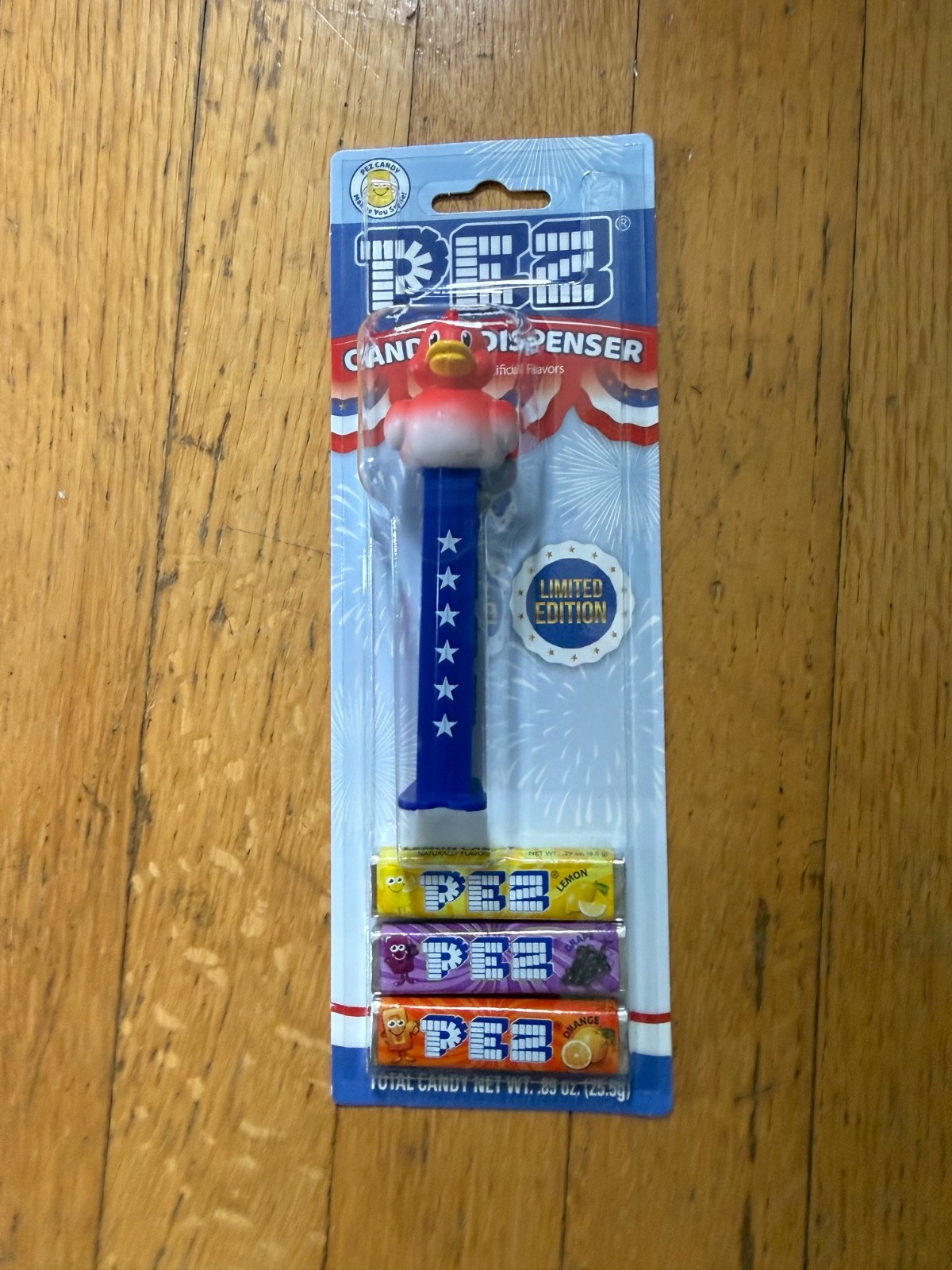 PEZ - 4TH of JULY - Red, White, Blue DUCK  retired LIMITED EDITION 250th New