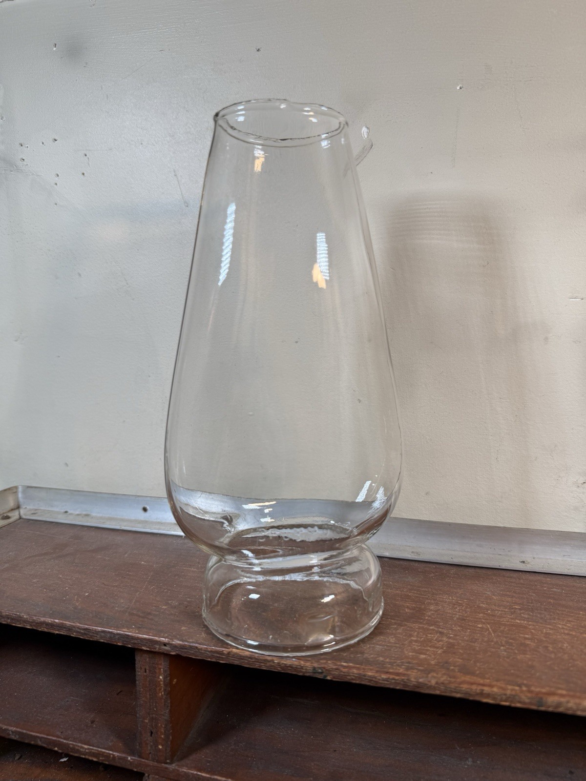 Antique 1878 Drummond Glass Oil Lamp Chimney Round Base Patented Jan 4