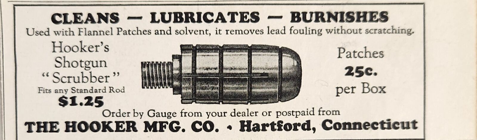 1928 Print Ad Hooker\'s Shotgun Scrubber Cleans,Lubricates Hartford,Connecticut