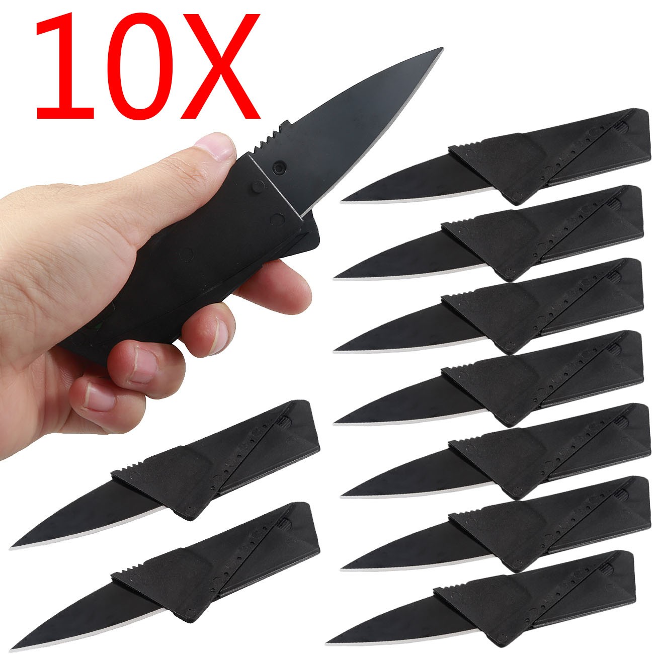 10 PCS Pocket Credit Card Knives Cardsharp Wallet Thin Micro Survival Tool Knife