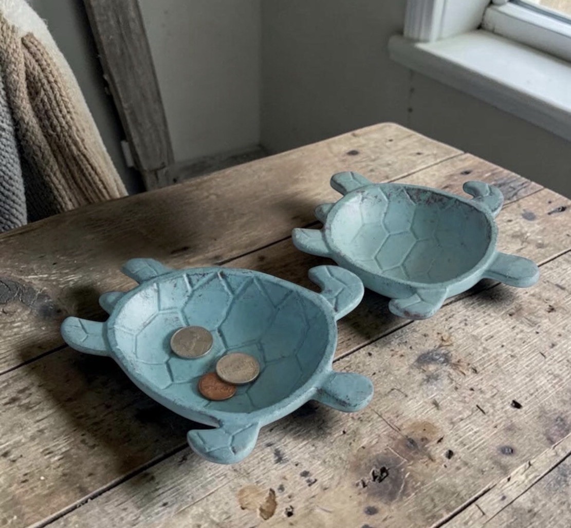 Sea Turtle Cast Iron Trinket Dishes - Set Of 2 - Great Gift - FREE USA Shipping
