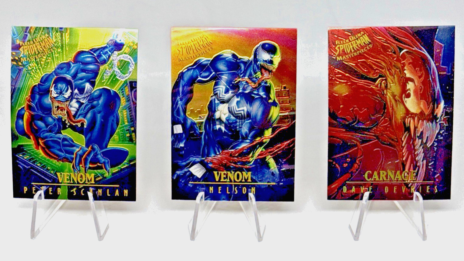 1995 Fleer Ultra Spider-Man Masterpieces 3 Card Lot Venom & Carnage 1995 Fleer Ultra Spider-Man Masterpieces 3 Card Lot Venom & Carnage