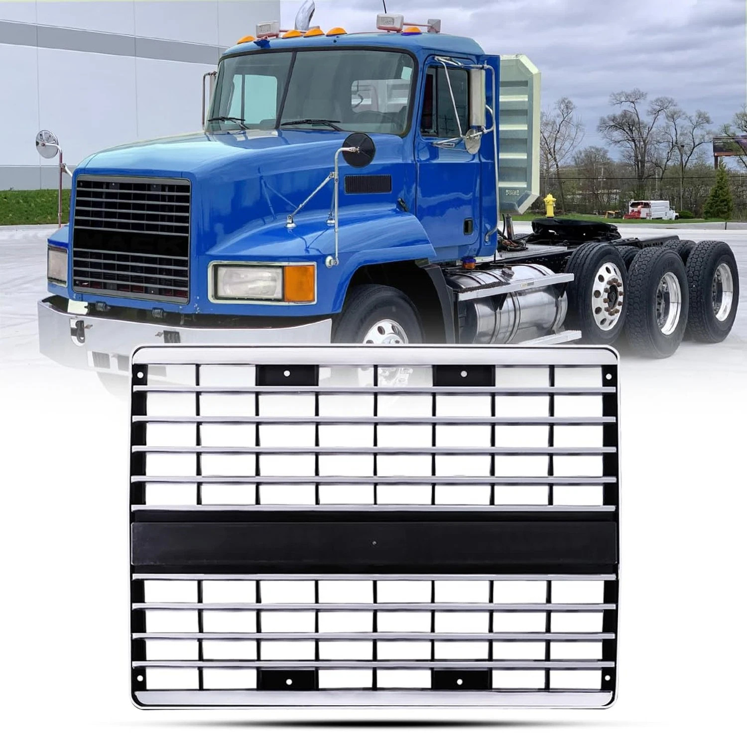 Chrome Front Grille OEM Replacement Grill fit for Mack CH CH600 CH613 Semi Tr... Chrome Front Grille OEM Replacement Grill fit for Mack CH CH600 CH613 Semi Tr...