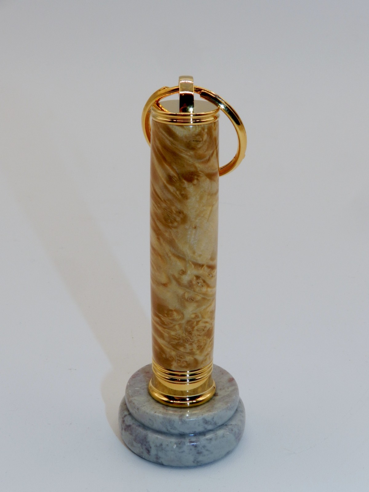 Handmade Secret Compartment Key Chain and Knife made with Box Elder Burl. #69