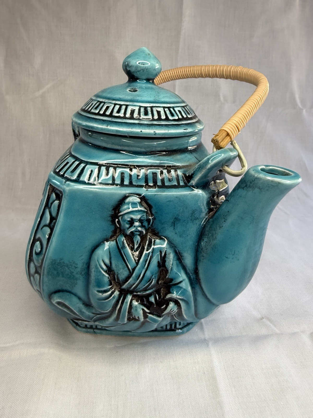 VTG Turquoise Japanese Teapot Dynasty series 7 1/2