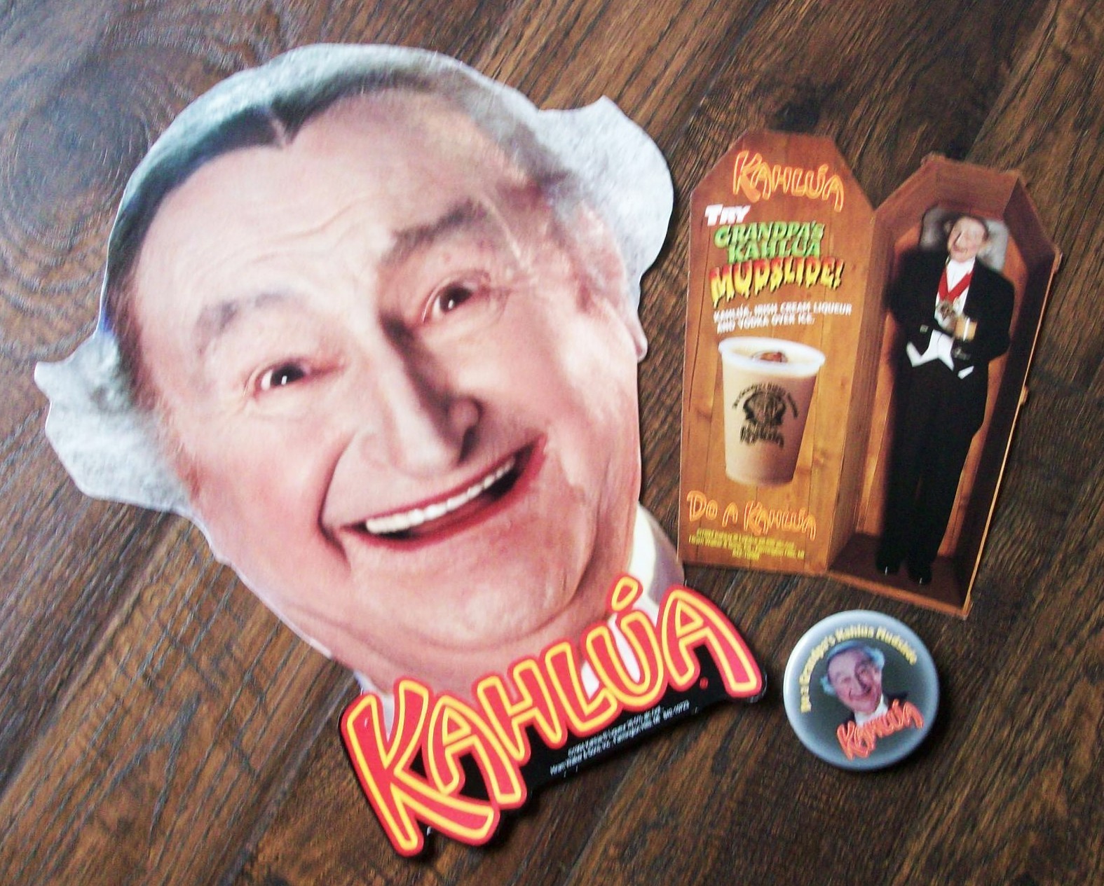 Vintage Grandpa Munster Al Lewis Kahlua Mudslide Mask Store Bar Display Button