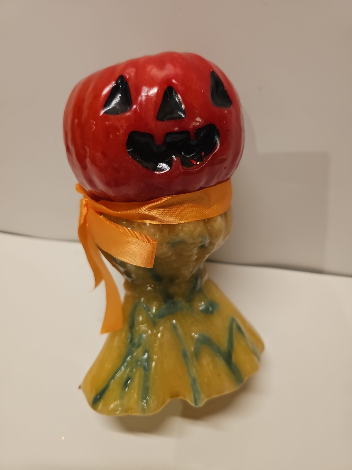 Vintage Northern Lites Candle Co Halloween Pumpkin Scarecrow Wax Candle 7\