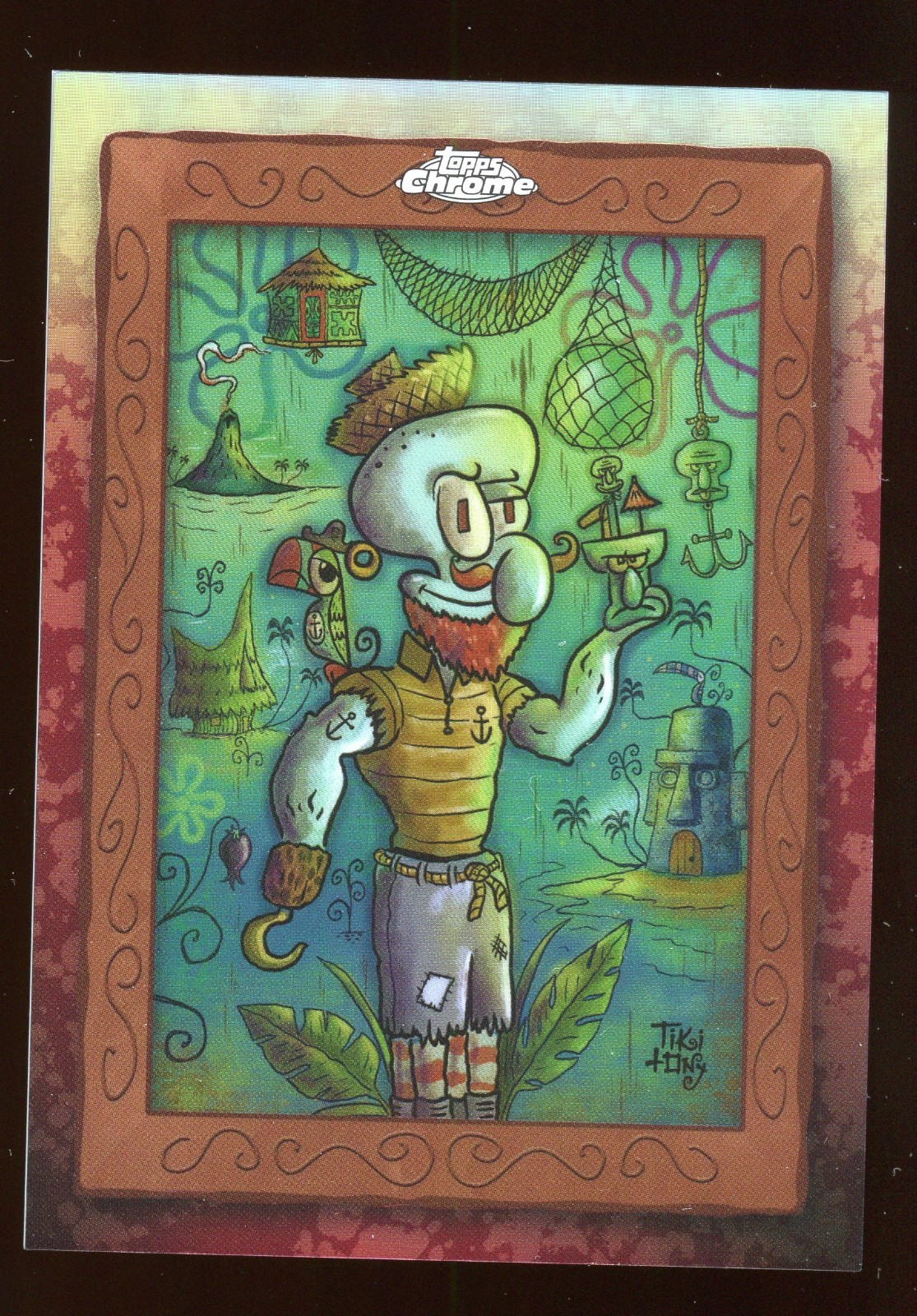 Tiki Tony 2025 Spongebob Squarepants Topps Chrome Case Hit Squidward\'s Galllery