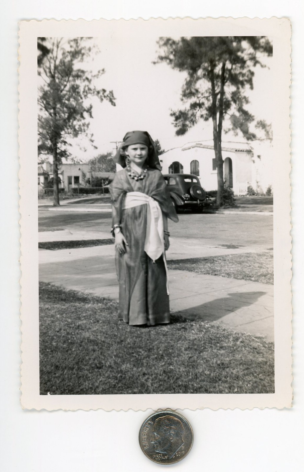 Vintage 1940's photo / Child in Historical COSTUME - Halloween or Biblical Play?