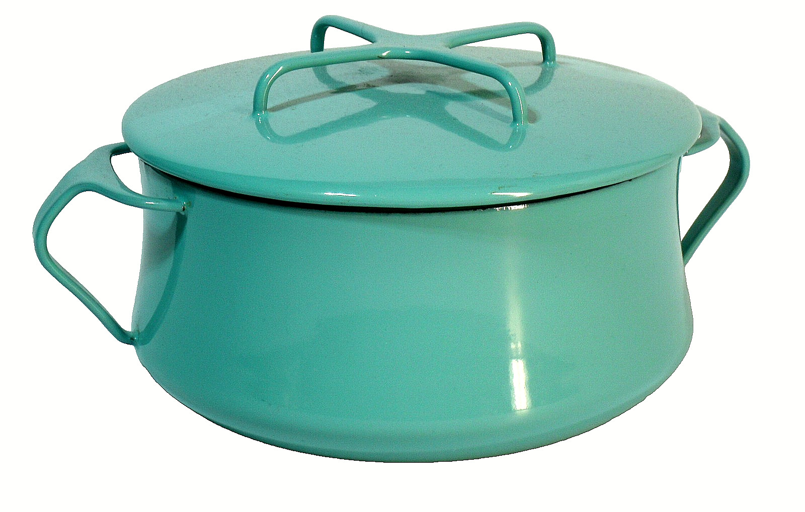 Vintage MCM Dansk Teal Enamelware Pot