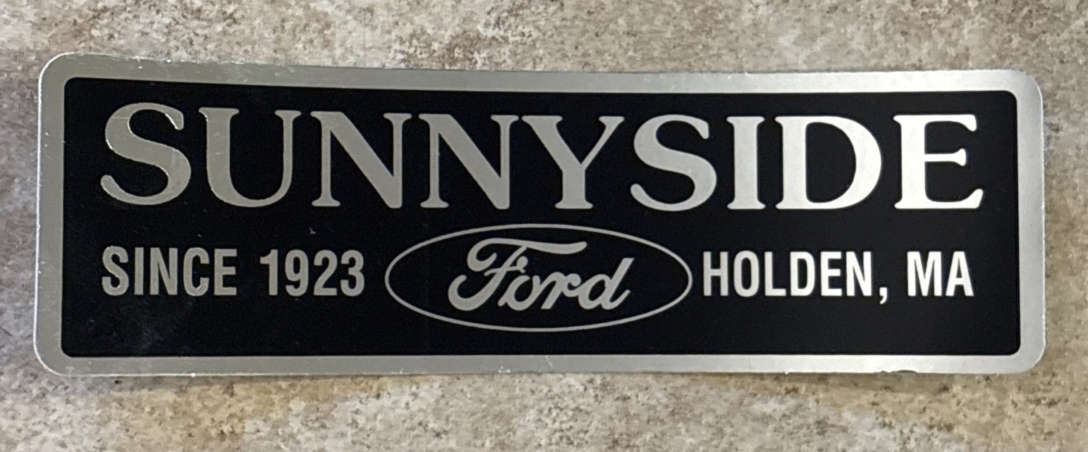 Vintage Sunnyside Ford Dealership Sticker Holden, MA