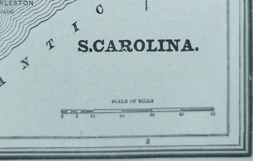 Vintage 1893 SOUTH CAROLINA Map 13\