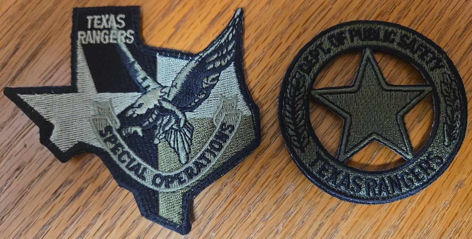 TEXAS RANGERS STATE DPS back of patches 2 Police Patches SPECIAL POLICE PATCH