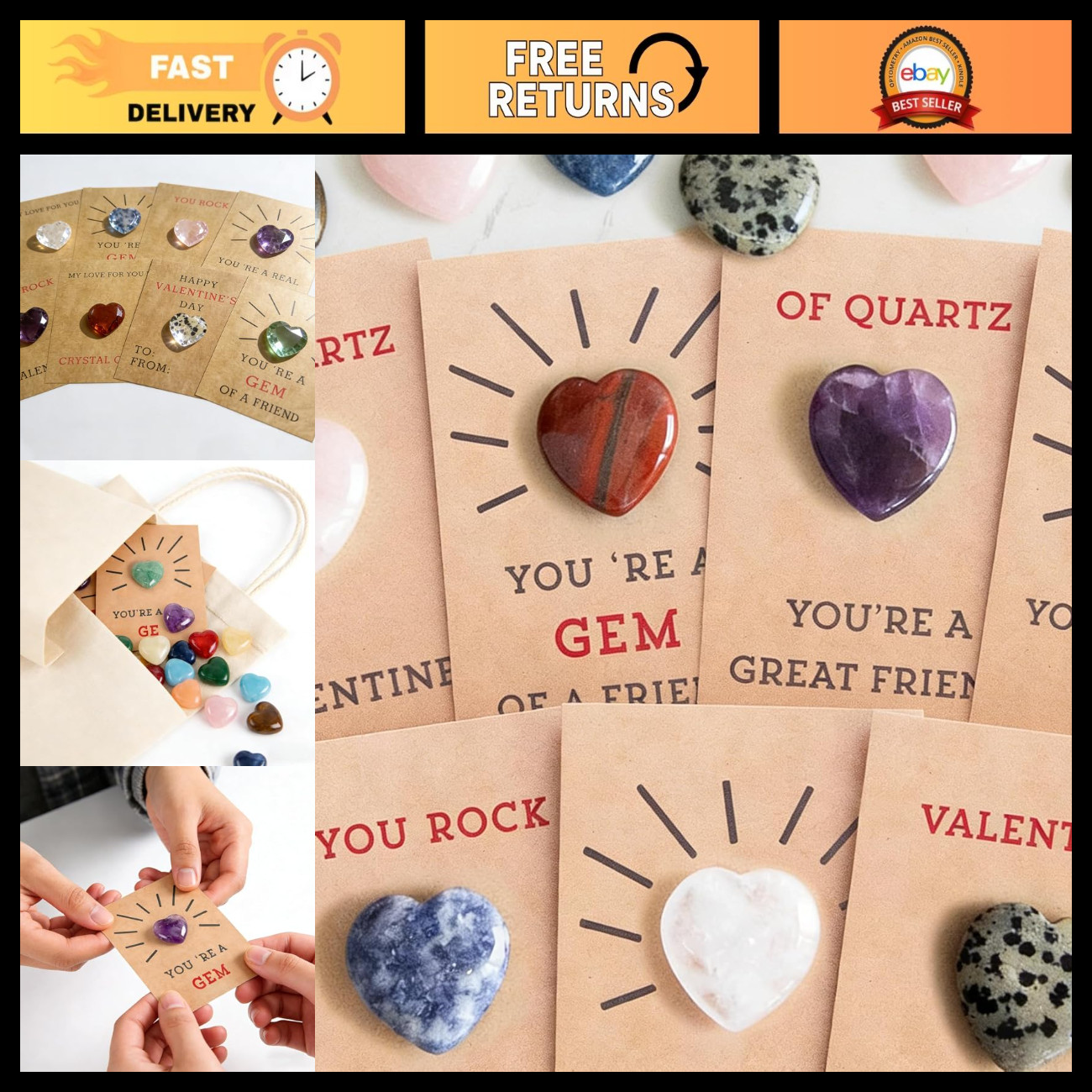 24 Pack Valentine\'s Cards with Heart Gems - Funny Classroom Party Favors, Gift E 24 Pack Valentine\'s Cards with Heart Gems - Funny Classroom Party Favors, Gift E